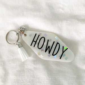 Glitter “Howdy” Keychain